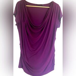 Apt 9 Purple Ruched Sleeveless top with draped neckline. Women’s size XL.